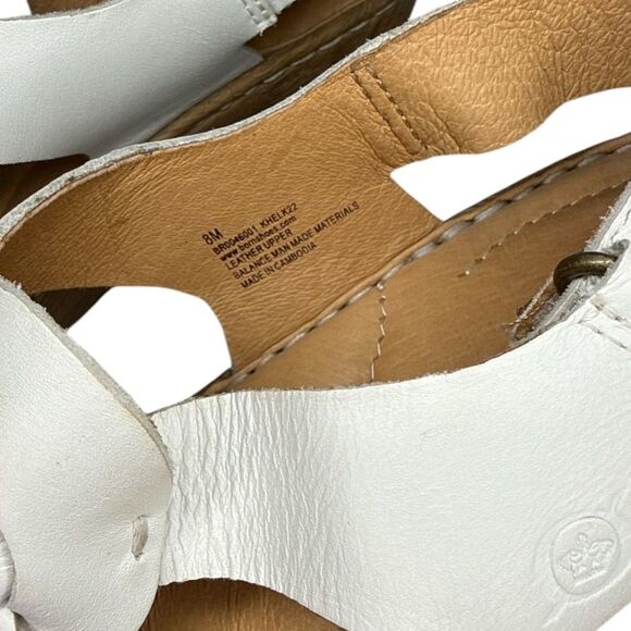 Born Nina Slingback White Leather Comfort Wedge Sandal Coastal Casual Size: 8M - Picture 7 of 7